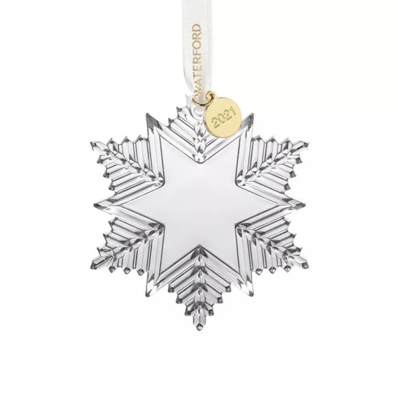 New In Box Waterford 2021 Annual Snowcrystal Christmas Crystal Clear Ornament